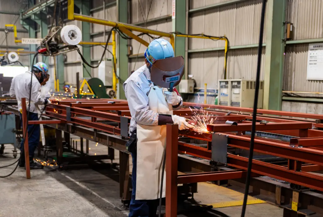 溶接している様子